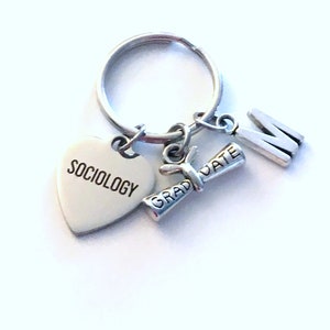 Sociologie afstudeercadeau, 2025 grad-sleutelhanger, afgestudeerd cadeau voor masterstudent, universitaire graad sleutelhanger/sleutelhanger