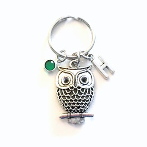 Eule Geschenk, Eule Schlüsselbund, Vogel Schlüsselring, Naturforscher Schlüsselanhänger, Geschenk für Lehrer, Eule Geschenk, personalisierte Geschenke für die freudigen Anlässe des Lebens