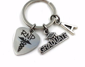 RNP Graduation Gift Key Chain, 2024 Registered Nurse Practitioner Gift for RPN Keyring Medical Stethoscope Keychain Grad Student 2025