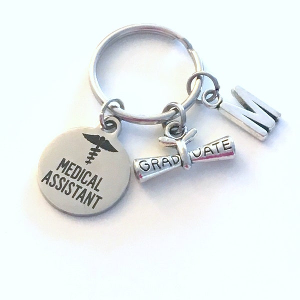 Medical Assistant Graduation Gift, 2024 MA Keychain, Gift for MA Student Grad Keyring, MA Key Chain initial letter custom 2025 physician her