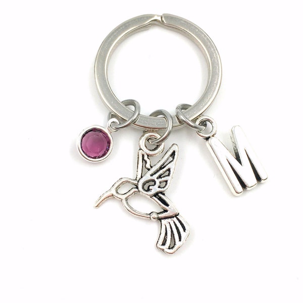 Hummingbird KeyChain / Humming Bird Keyring / Hummingbird Gift Present Key chain / Flying Bird Jewelry charm Personalized Custom