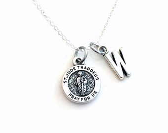 St. Jude Halskette / Heiliger Jude Thaddeus Schmuck / Heiliger Jude Medaillon Gute Besserung Geschenk für Krankheit / Heiliger Jude Charme Anhänger / Religiöses Geschenk