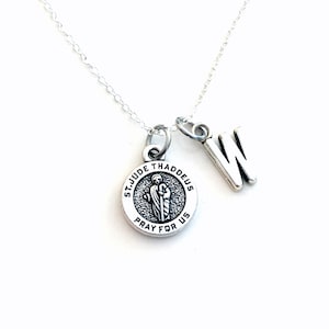 St. Jude Halskette / Heiliger Jude Thaddeus Schmuck / Heiliger Jude Medaillon Gute Besserung Geschenk für Krankheit / Heiliger Jude Charme Anhänger / Religiöses Geschenk