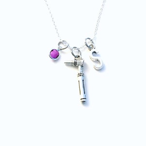 Audiology Necklace, Gift for Audiologist Jewelry, Otolaryngologist present, ENT Otoscope, Ear Scope charm, doctor Tool Nose throat Mom dr