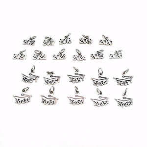 Add a Year charm,  2025 etc Date pendant antique Silver for Keychain Necklace graduation customized class of add on a 2023 2024 2026 2022