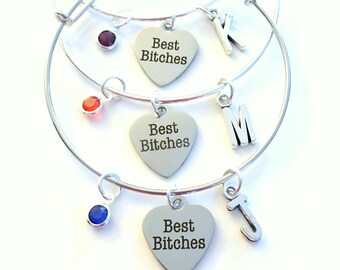 Bracciale Best Bitches, set di gioielli coordinati, set da 2, 3, 4, 5 e 6, regalo con braccialetto con ciondolo