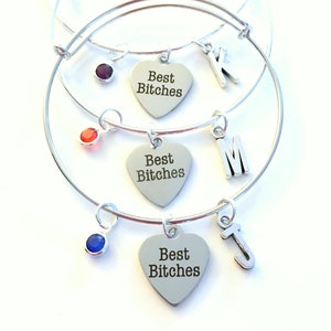 Best Bitches Bracelet, Matching Jewelry Set Gift, Set of 2 3 4 5 6, Charm Bracelet Present