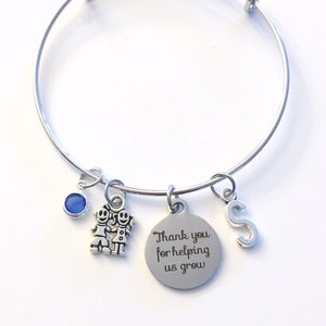 Regalos para niñeras, pulsera para proveedor de cuidado infantil, joyas de agradecimiento por ayudarnos a crecer, regalo de agradecimiento para au pairs, cuidado infantil de niños.