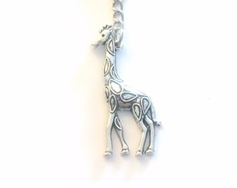 Giraffe KeyChain, Large Giraffe Key Chain, Animal Keyring Jewelry, Personalised Initial Birthstone birthday present Gift for Best Friend her