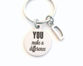 You make a Difference KeyChain, Thank you Keyring, Volunteer Appreciation Gifts, Present for Teacher Key chain, Employee Staff Thanks token
