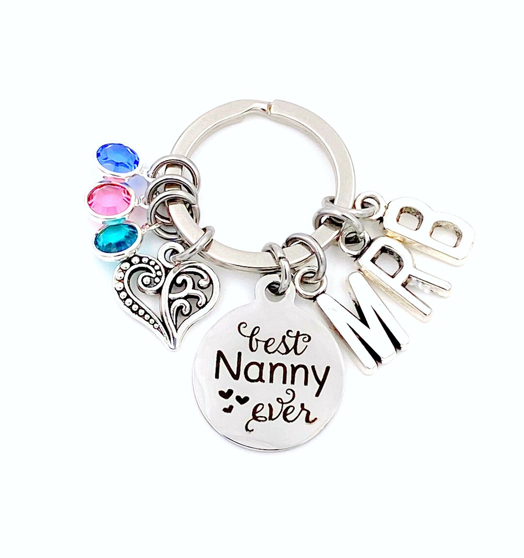 Key Rings Nanny Best Nanny Ever Keychain, Nanny Key Chain, Gift for Grandmother Keyring ...