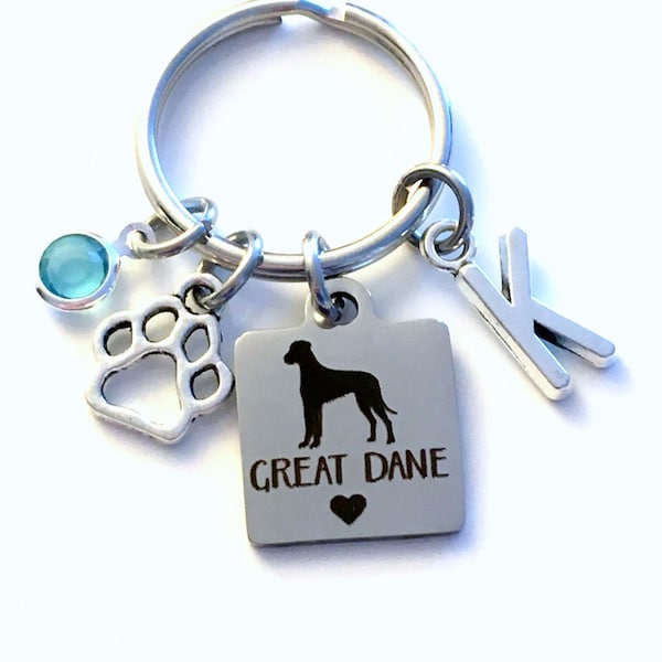 Great Dane Gift, Great Dane KeyChain, Breeder Key Chain, Gift for Dog Mom Keyring, Doggie Puppy present,