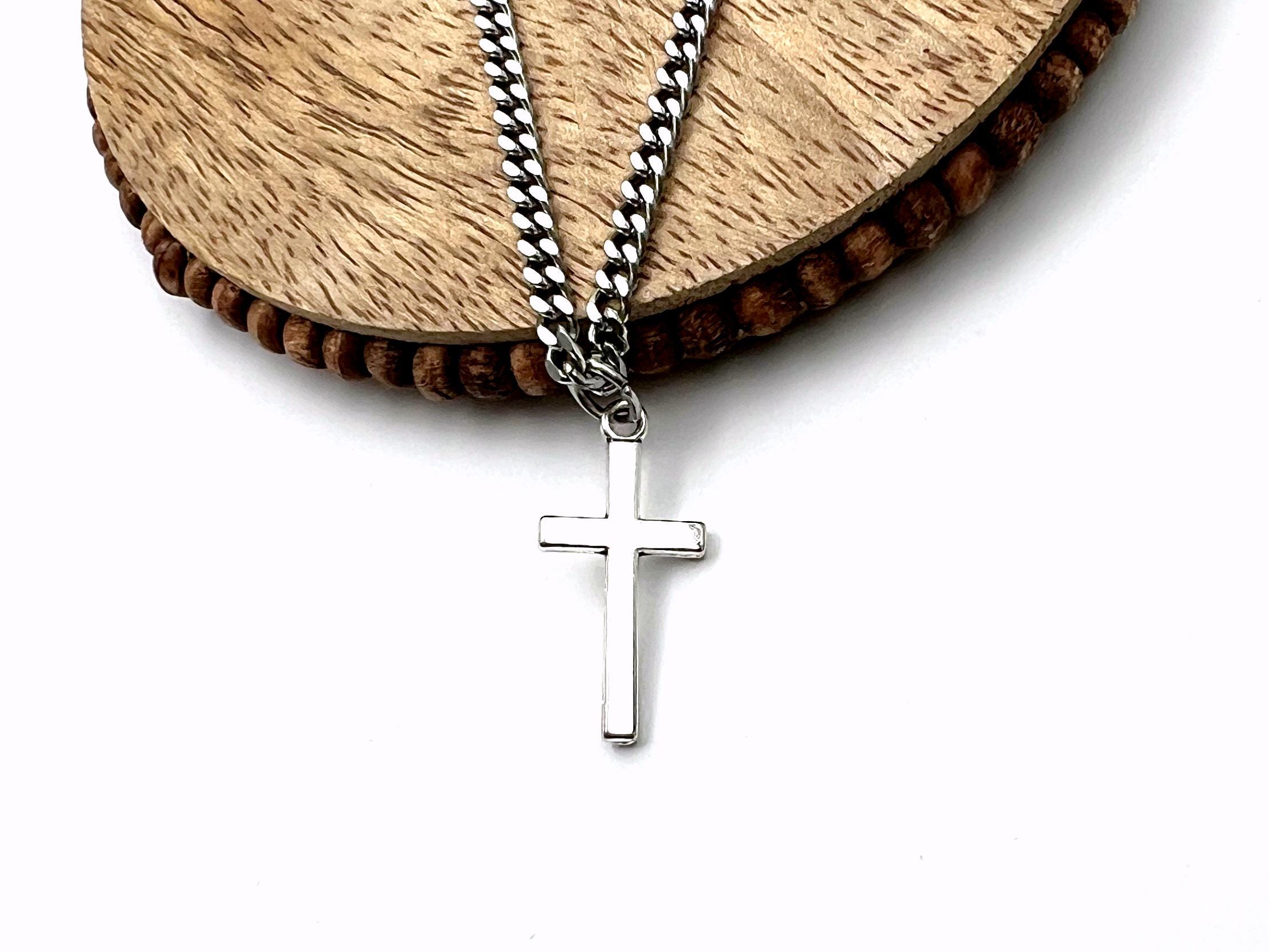 OIDEA Collana Uomo Croce, Ciondolo Gesù Cristo In Acciaio Inossidabile