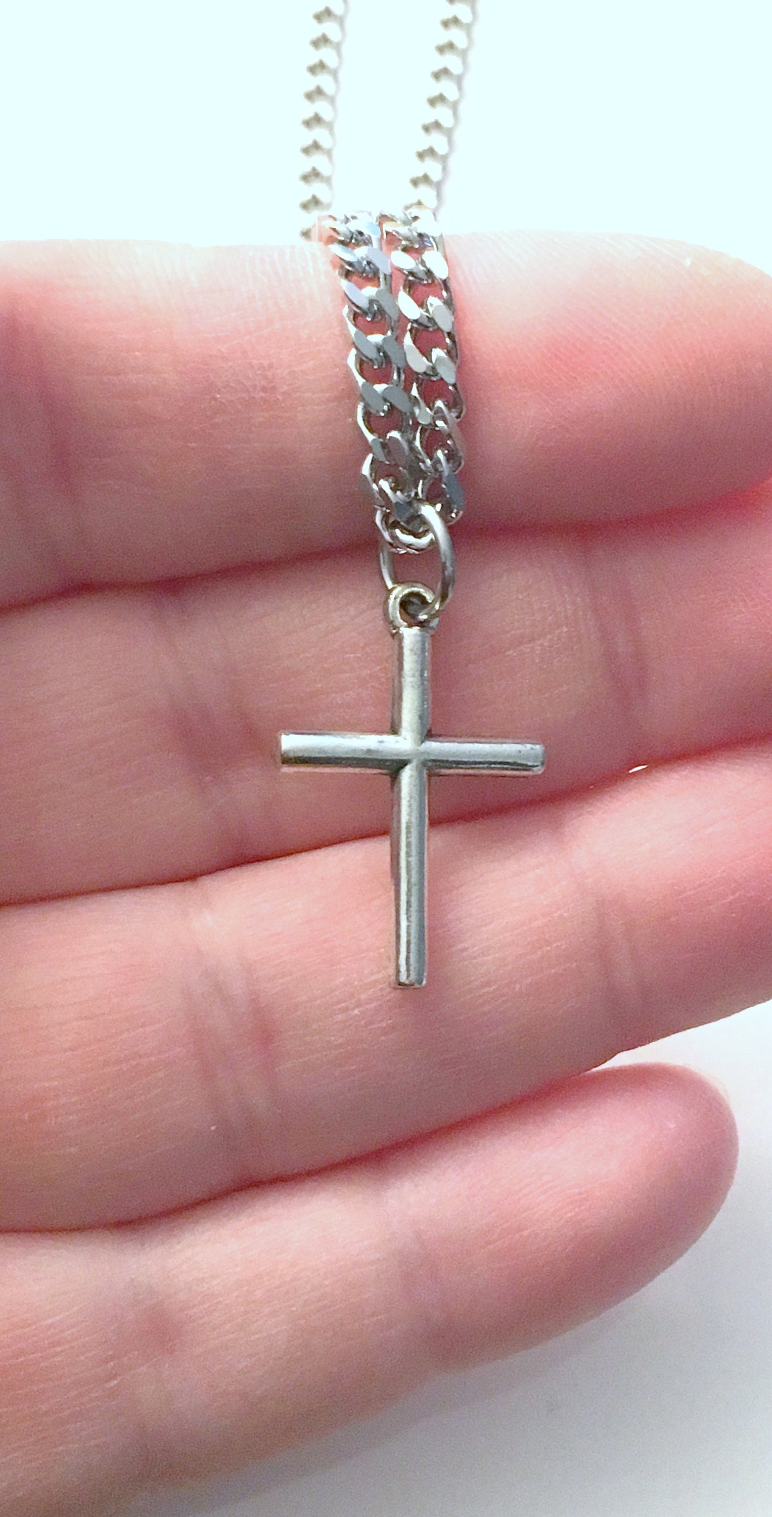 Cross Necklace for Teenage Boy or Man 3mm Stainless Steel Etsy Canada