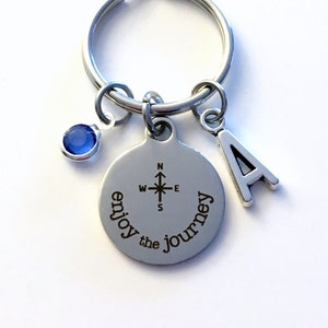 Travel agents Gift, Enjoy the Journey Key Chain, Graduation Gift KeyChain, Quote Keyring Present, Pilot, Stewardess, boat Captain Gift