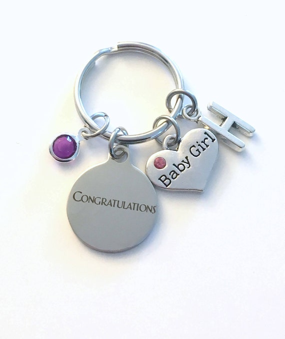 Gift for New Dad Mom Keychain Father of Baby Girl Key Chain