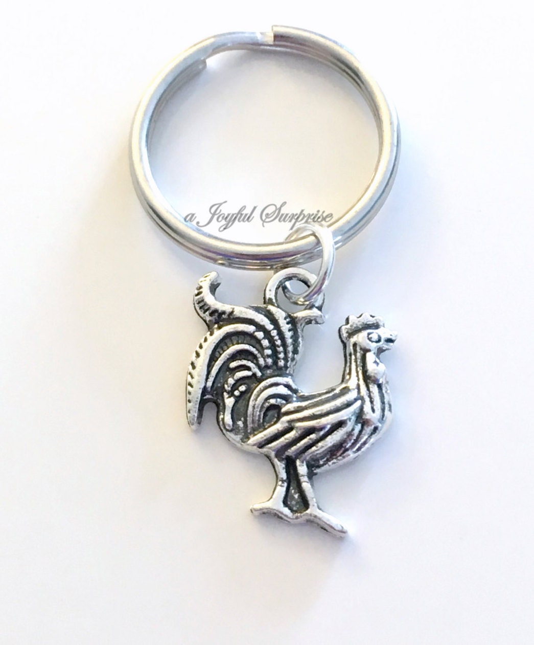 Rooster Key Chain Bird Keyring Animal Keychain Year of the Etsy