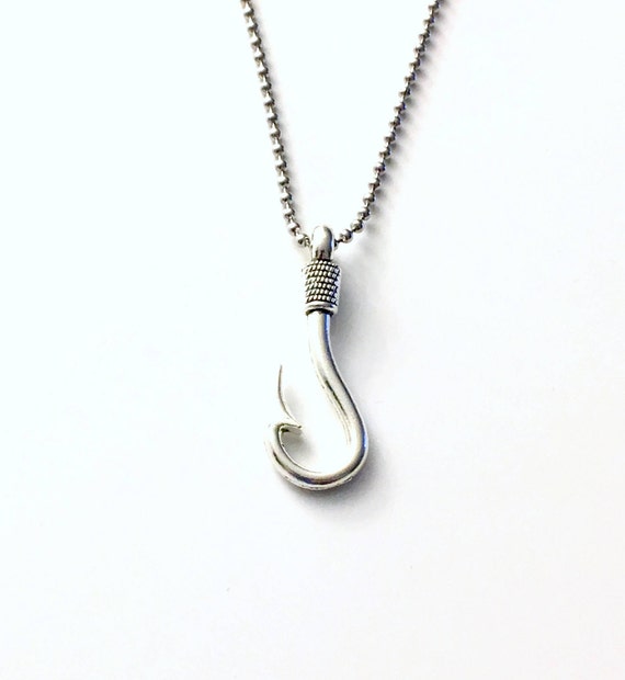 Fish Hook Necklace, Teen Boy Gift, 18 Men's Jewelry, Gift for Son