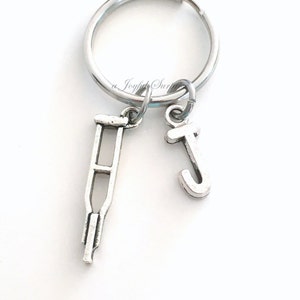 Physiotherapist KeyChain, Crutch Key Chain, Physiotherapy Rehabilitation Present, Crutches Keyring, PT Gift, Physical Therapy, Get well Gift