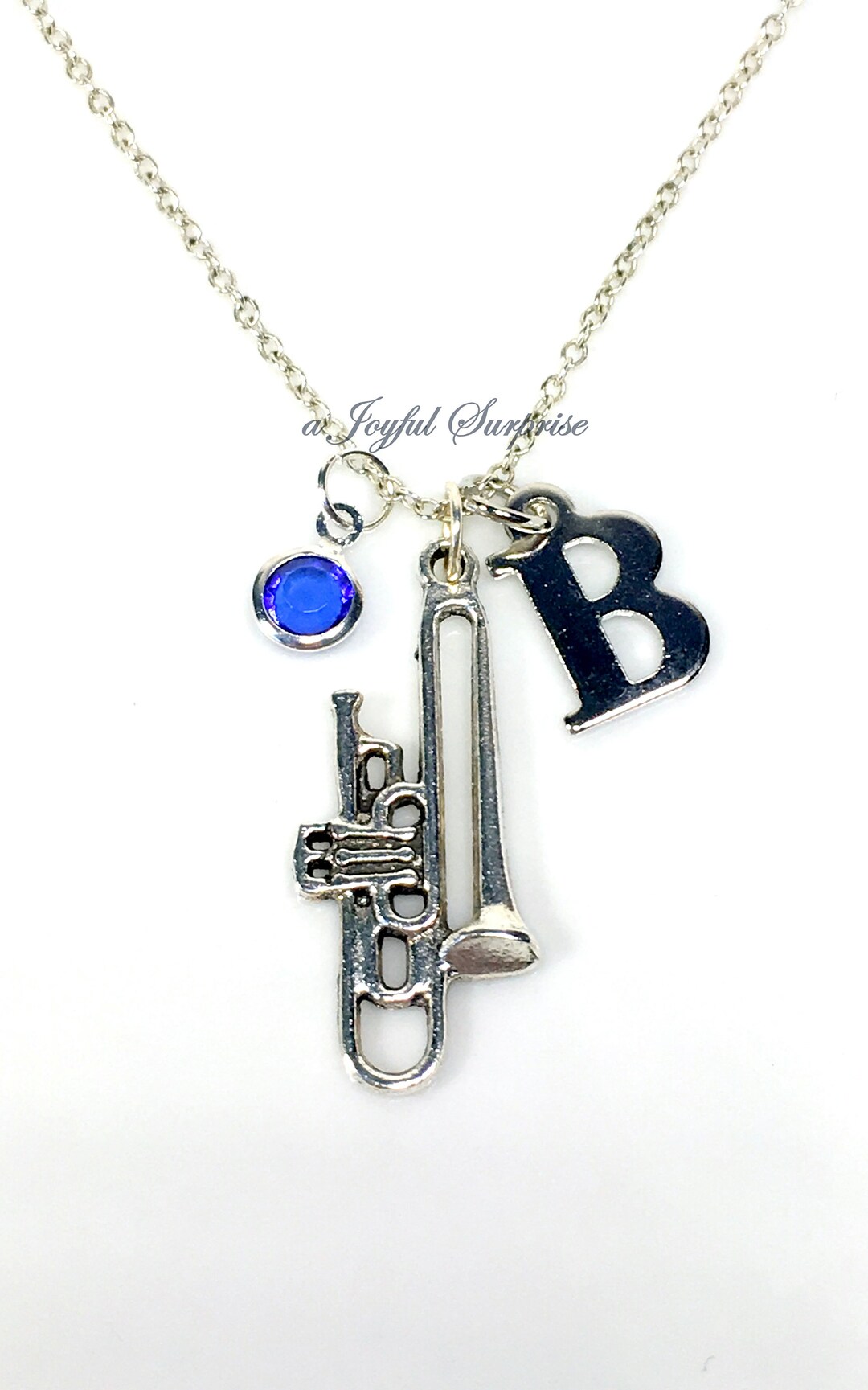 Trombone Necklace Silver Trombone Jewelry Trombone Charm Etsy Canada