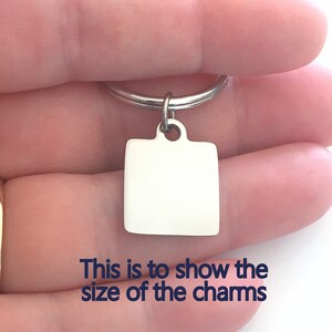 Custom engraving on stainless steel / or Engrave the back of your charm / laser engraved round, square, heart rectangle bar pendant Add on image 6