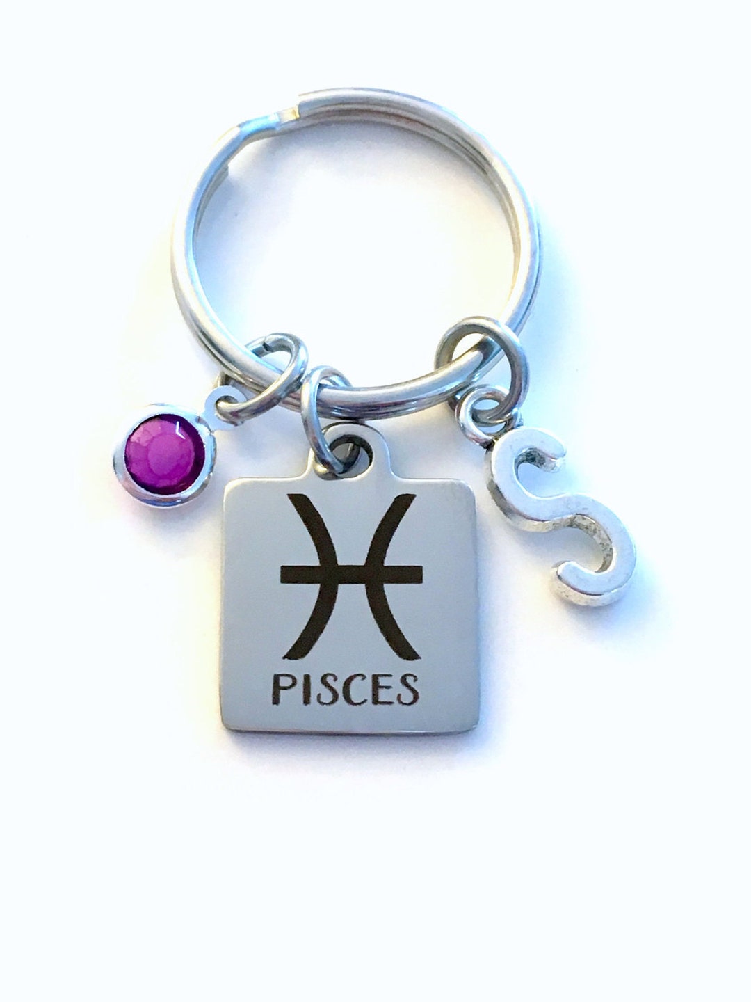 Pisces Keychain Zodiac Sign Key Chain Gift for Birthday Etsy Canada