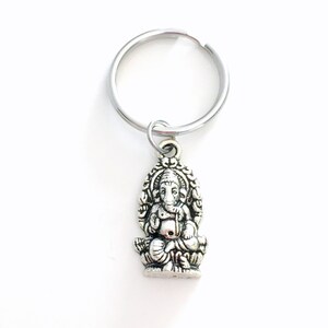 Ganesha KeyChain, Hindu God key chain, Good Luck Keyring, Gift for BFF, remover of obstacles present, Buddha Ganesh charm, Christmas friend image 11