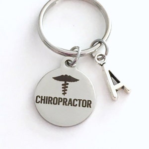 Chiropractor Gift Keychain, Chiropractor Present, Spine Doctor Key Chain, Ortho Care, Dr Medical Caduceus, Graduation or Retirement Keyring