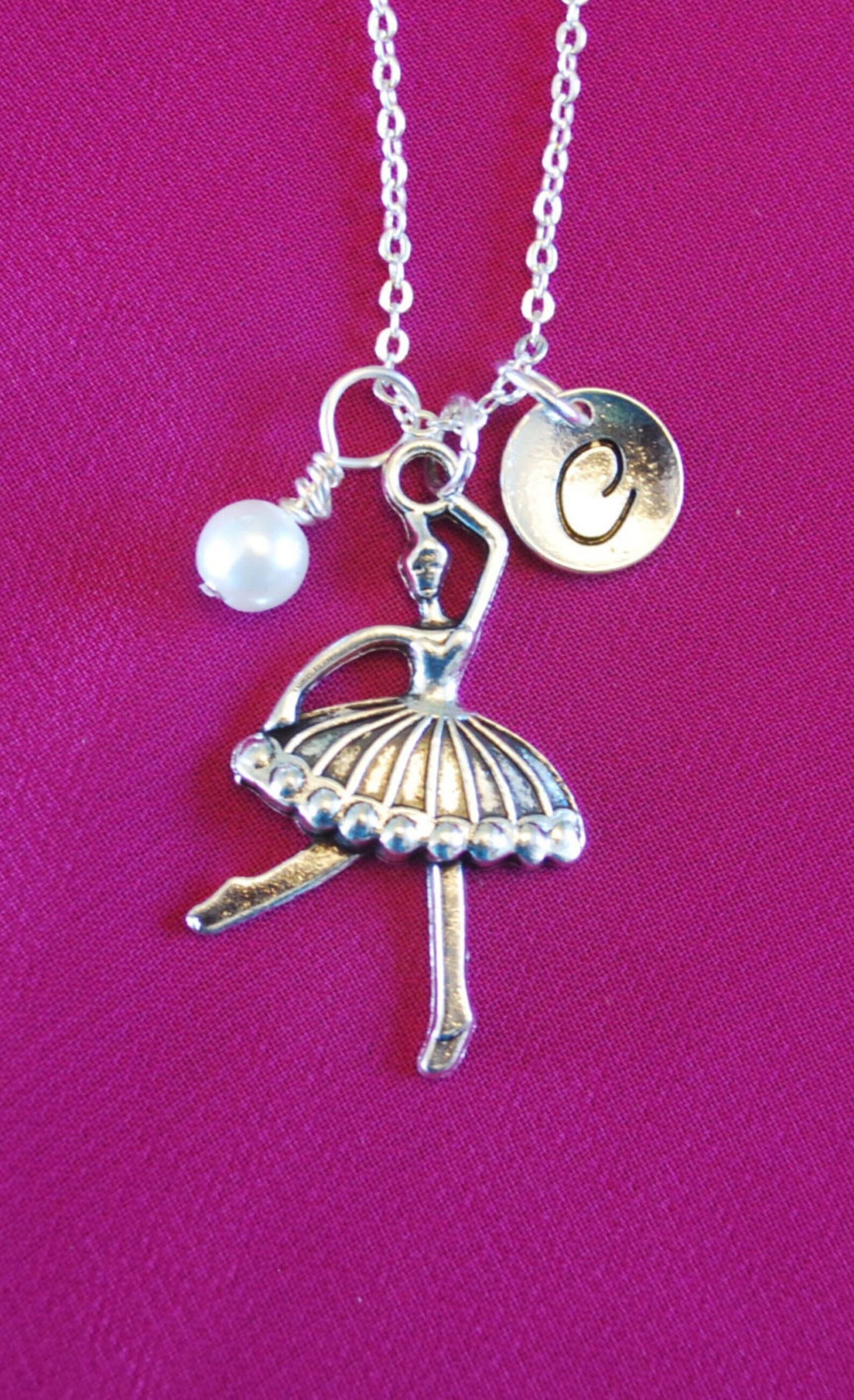 Personalized Ballerina Necklace Little Girl Gift for Etsy