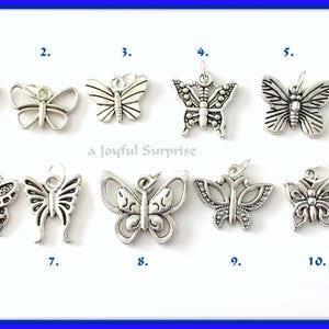 Butterfly Charm, Your choice of Butterfly Charm, Antique Silver Butterfly Charm - Add on Charm to any listing  - 1 Silver Pendant
