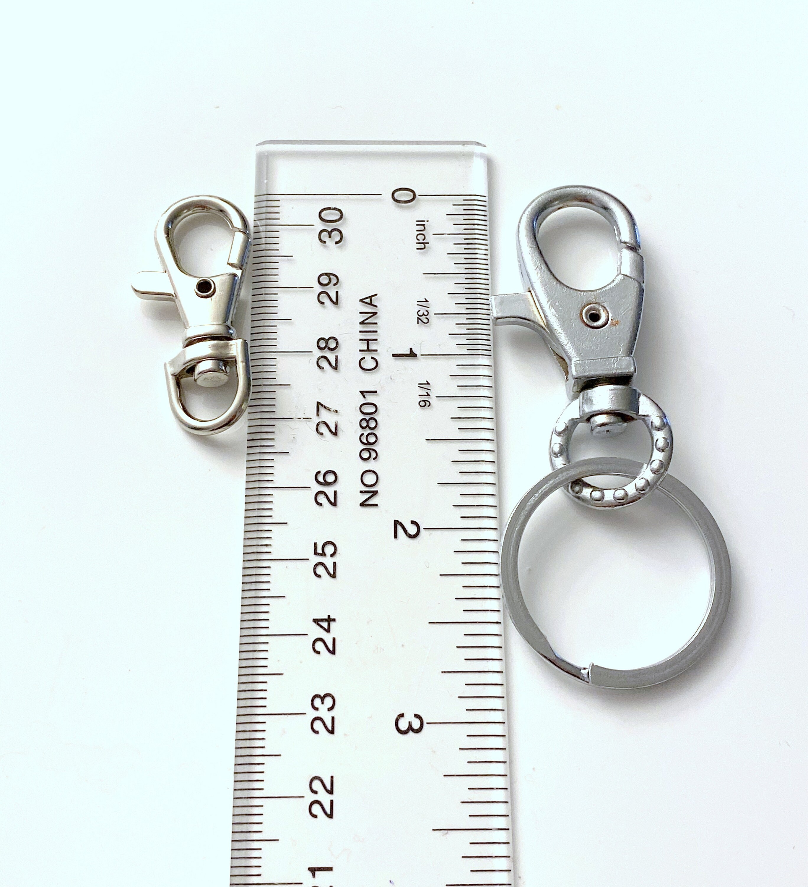 Silver Plated Lobster Swivel Clasps for Key Ring - Keychain