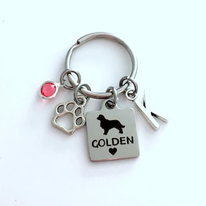 Golden Retriever KeyChain, Breeder Key Chain, Gift for Dog Mom Keyring, Doggie Puppy Jewelry, Golden Retriever Present, Goldie Gift