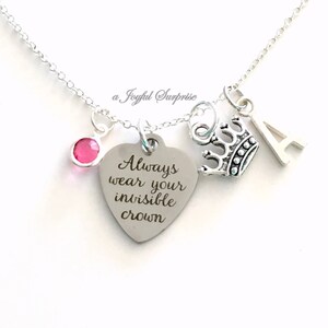 Use siempre su collar de corona invisible, joyería de corona, tiara con dije de plata, regalo para hija, nieta, sobrina, mejor amiga, mejor amiga