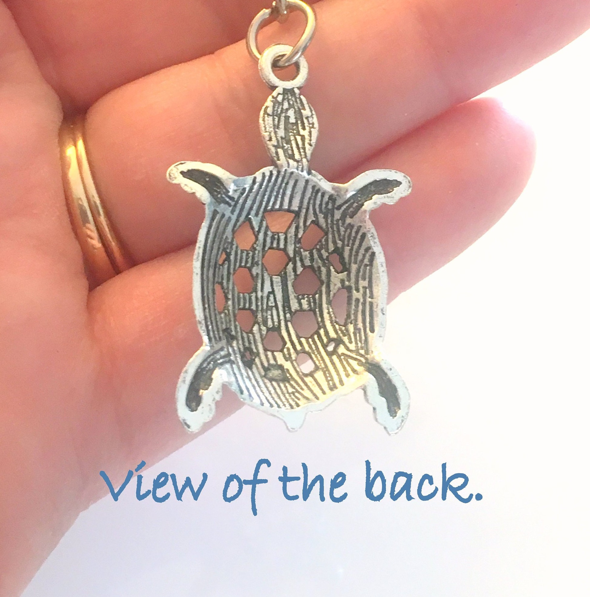 Turtle Key Chain Sea Turtle Keyring Tortoise Keychain Silver Etsy