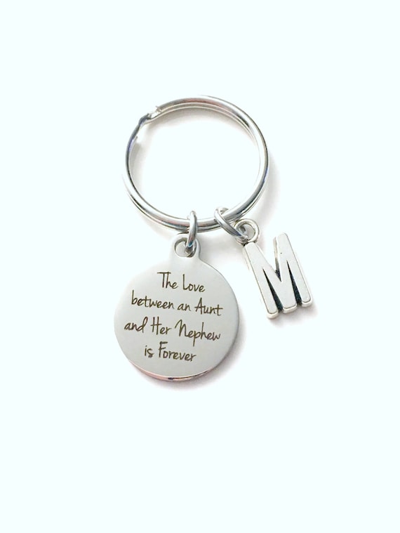Nephew Gift from Aunt Keychain, The Love between an Aunt and her Nephew is Forever, 16th birthday Key chain, Confirmation Present for him