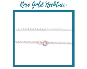 14K Rose Gold Chain, Cable Chain Necklace, Finished Chain, Women's Chain Necklace, 1.3 mm - 16, 18, 20, 24 inch