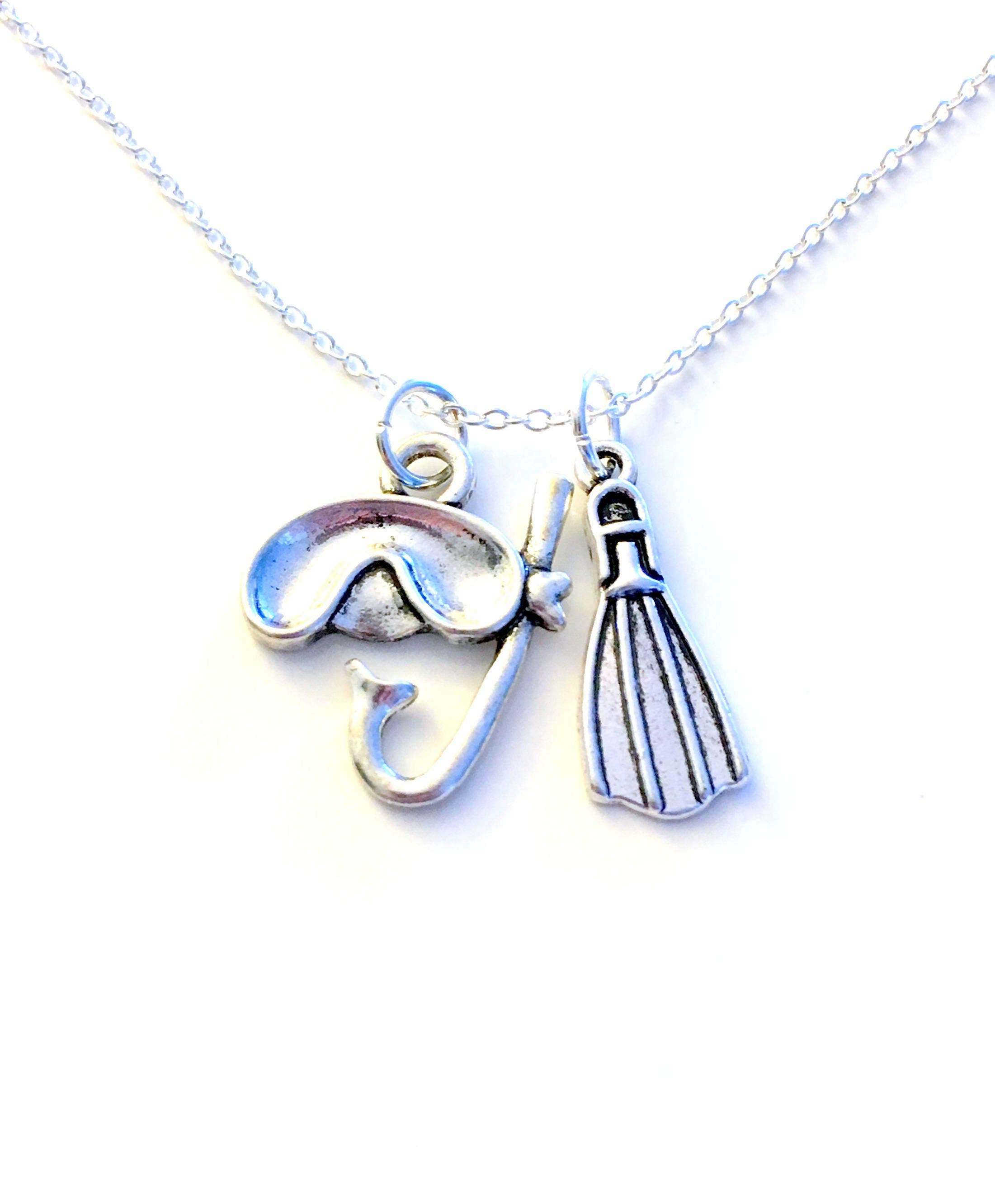Gift for Scuba Diver Necklace Snorkeling Jewelry Diving Fin Etsy