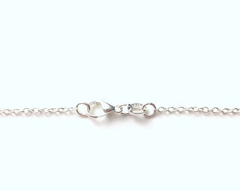 925 Sterling Silver Plated Cable Link Necklace, You pick the length 16, 18, 20, 22, 24, or 30 Inches Simple Delicate Chain Layering thin