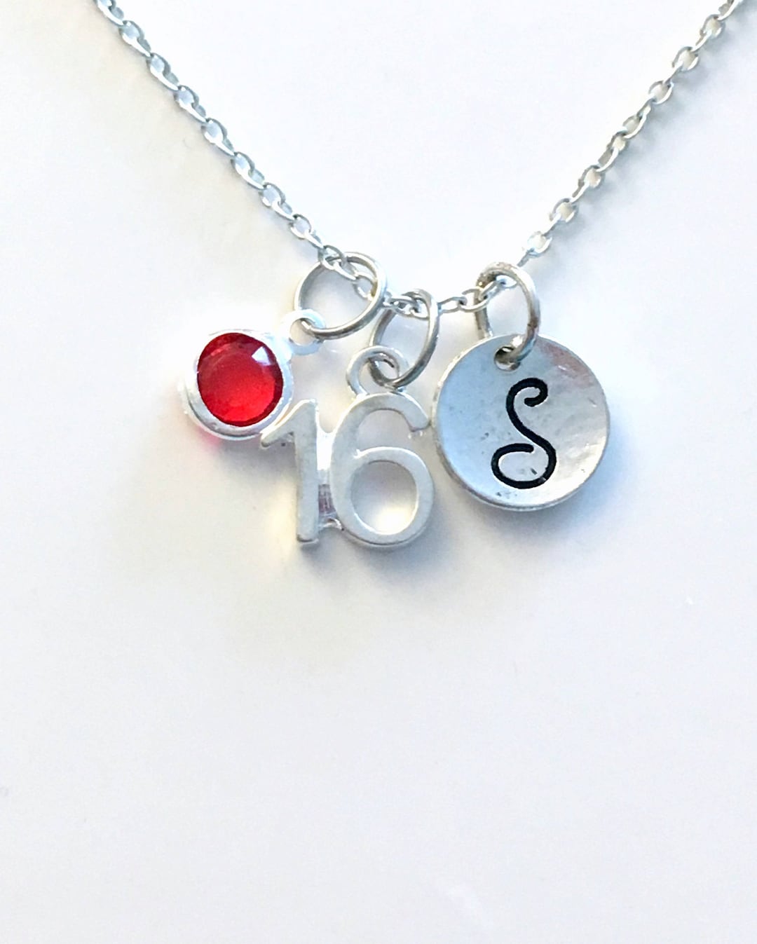16th Birthday Necklace Number Jewelry Silver Charm Pendant - Etsy