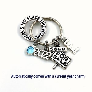 Housewarming Gift for For First Time Home Buyer Key Chain, 2024 Realtor Keychain, Wedding Present, Real Estate Theres no place like home 1st