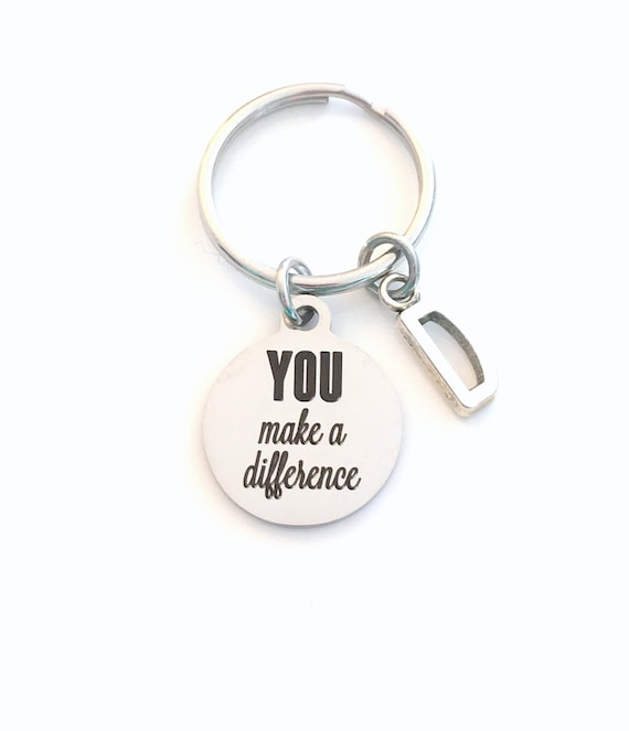 You Make a Difference Keychain Thank You Keyring Volunteer - Etsy