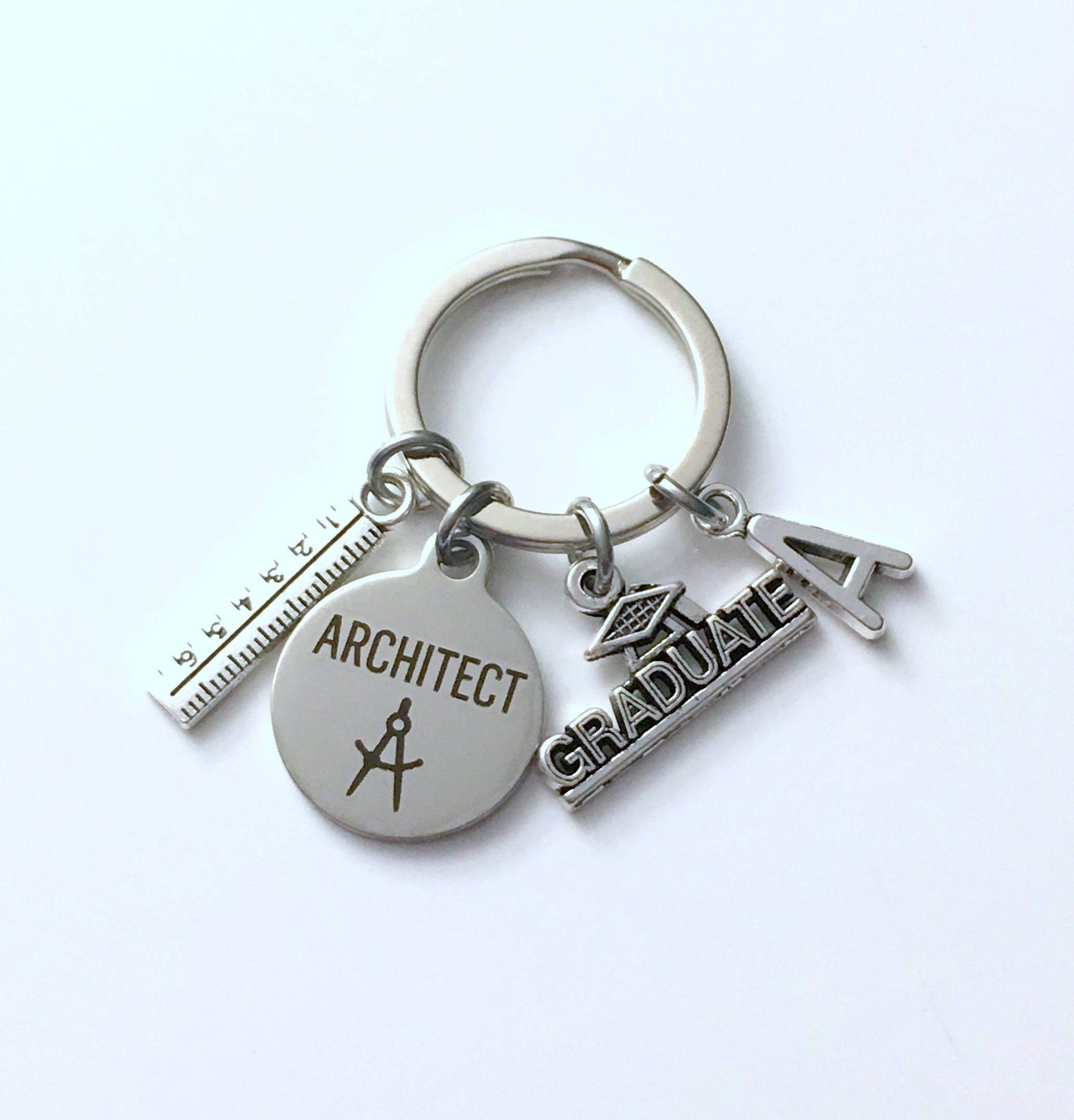 Architect Keychain Ruler Key Chain Graduation Gift for Grad | Etsy