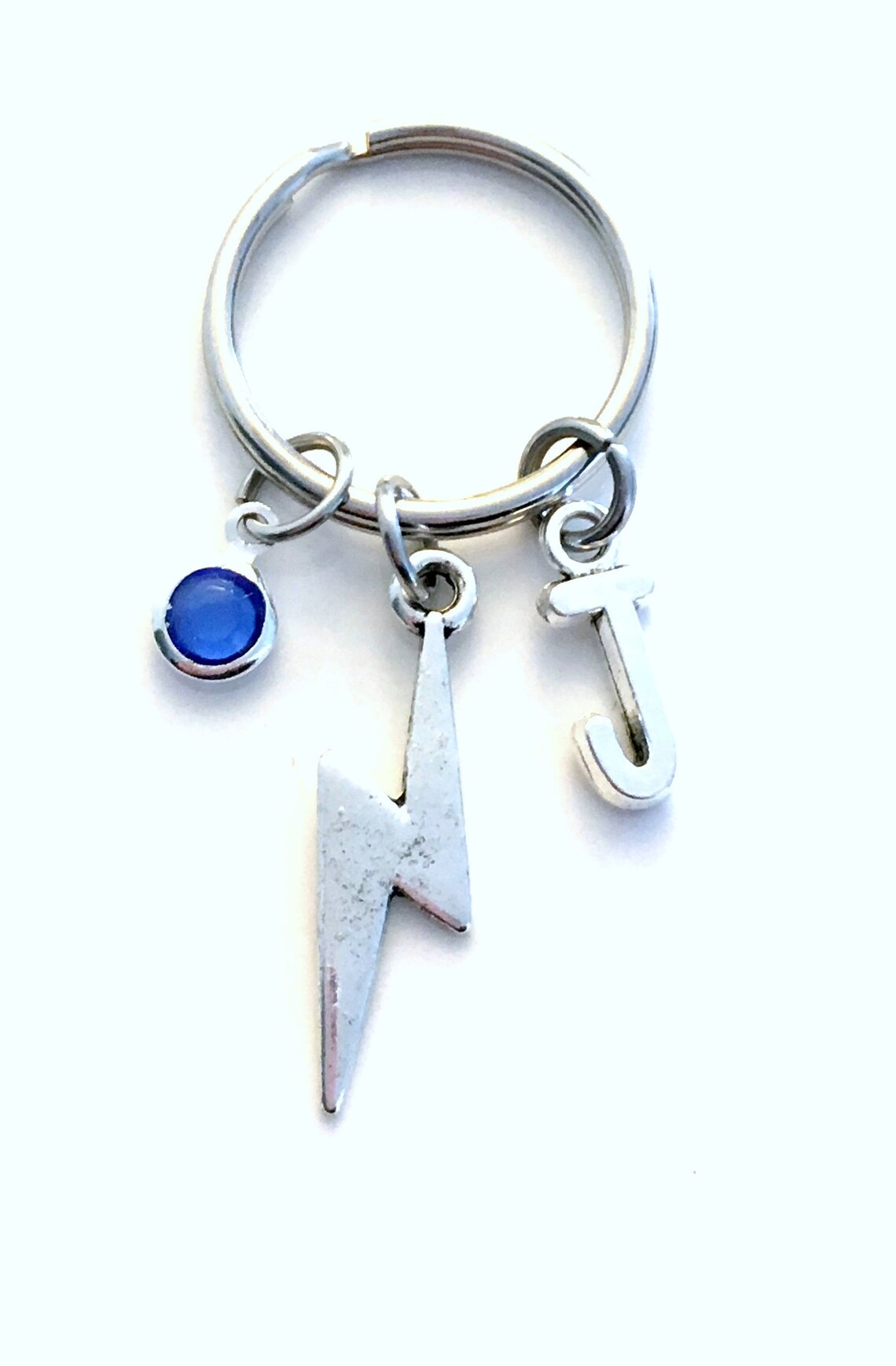 Lightning Bolt Keychain Silver Weather Keyring Key Chain Gift Etsy Canada