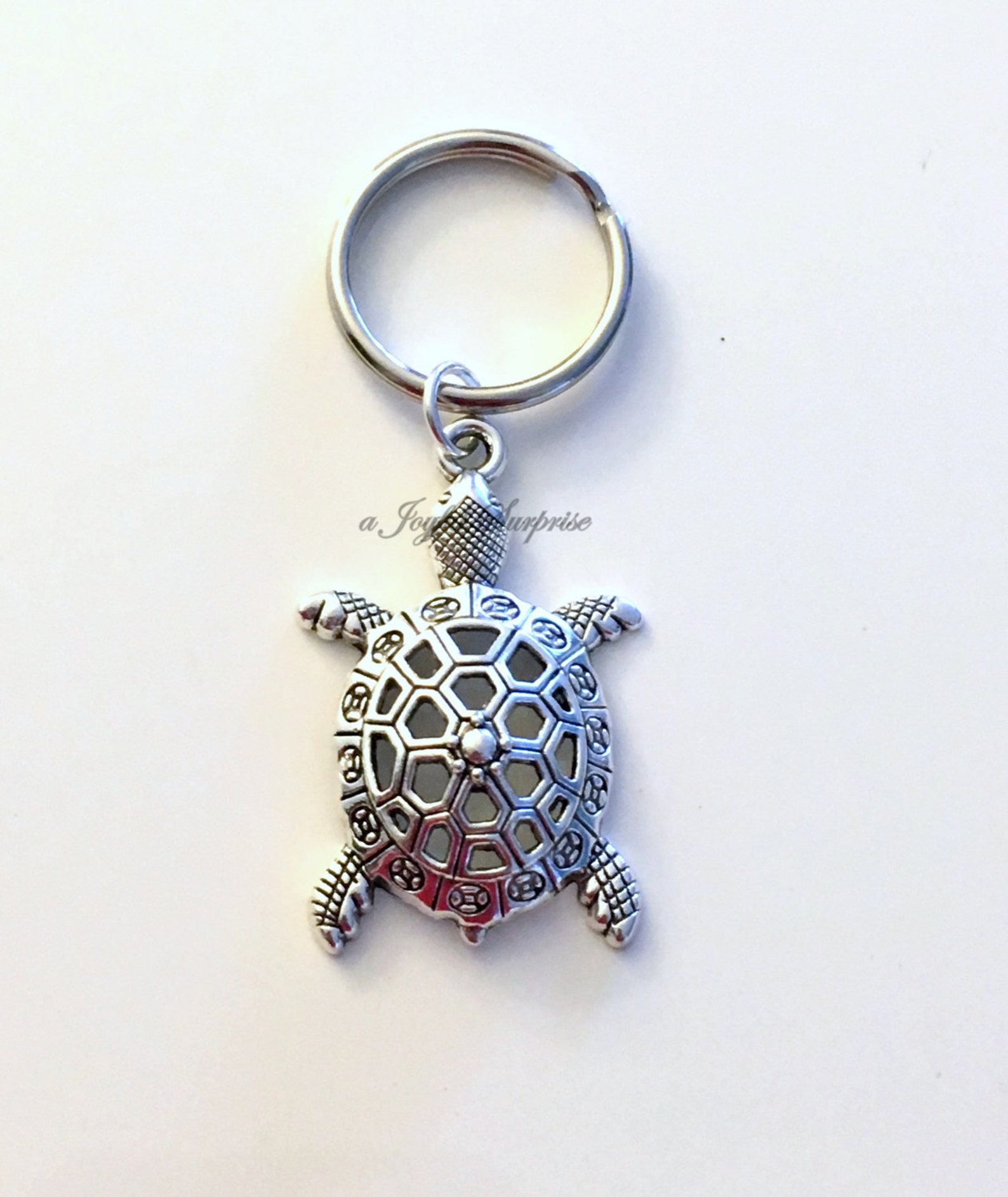 Turtle Key Chain Sea Turtle Keyring Tortoise Keychain Silver Etsy