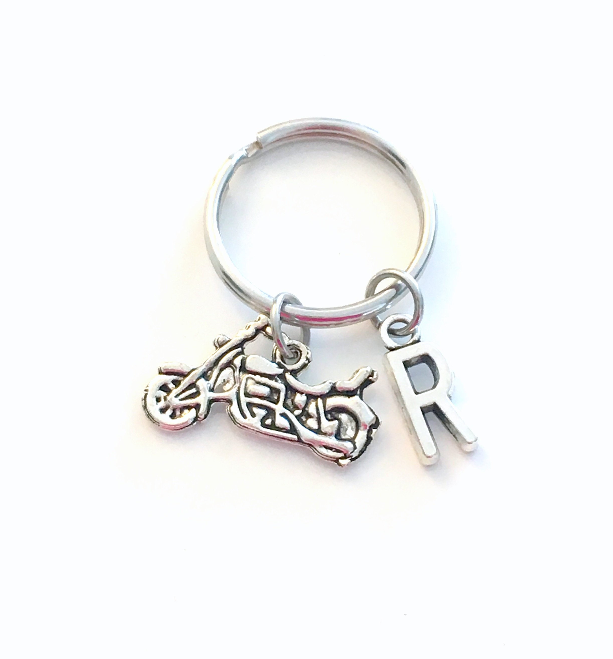 Personalized Motorcycle Keychain Biker Key chain Silver Auto Etsy