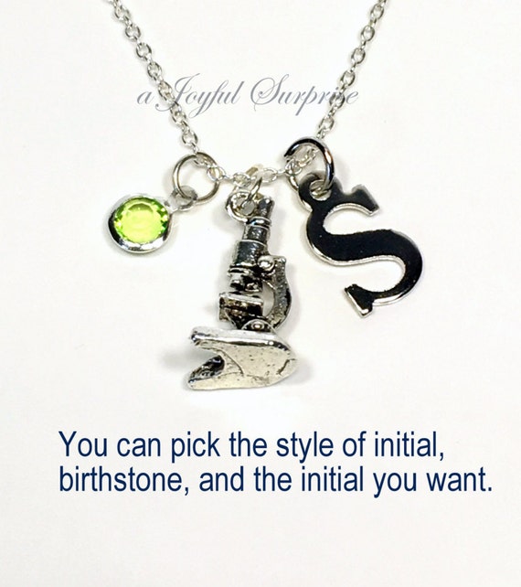 Microscope Necklace Gift Biologist Chemist Microbiologists Etsy
