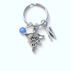 Gift for DO Keychain, Doctor of Osteopathic Medicine Key Chain, Graduation keyring present Dr Osteopath Grad