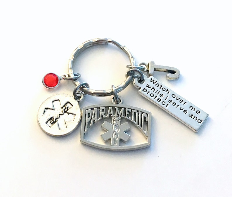 Paramedic key chain gift crystal heart charm keychain Paramedics