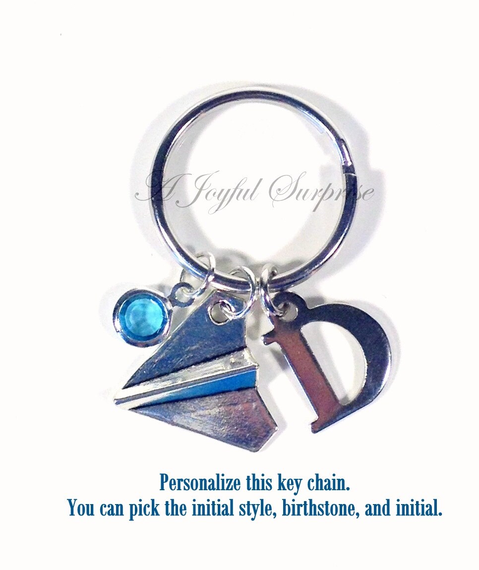 Paper Airplane Keychain Air Plane Key Chain Silver Pilots