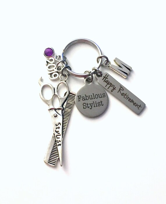 Retirement Gift for Hairdresser Keychain 2019 Hair Stylist Etsy